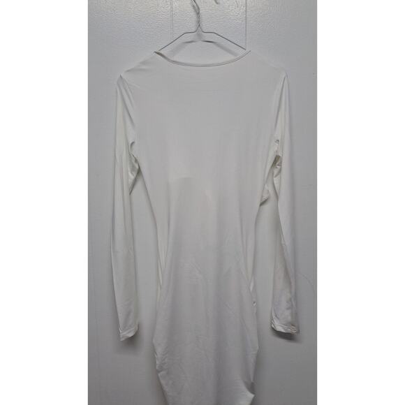 Women's Sexy V Neck Ruched Cutout Long Sleeve Bodycon Club Party Long Dress Sz S - Picture 15 of 15